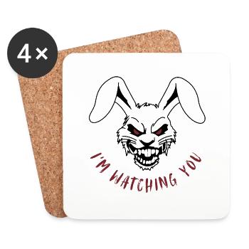 Killer Rabbit | Halloween, funny pictures - Coasters (set of 4) - white - Front