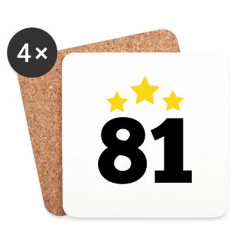 81 Year Old Star - 81st Anniversary Gift - Coasters (set of 4) - white - Front