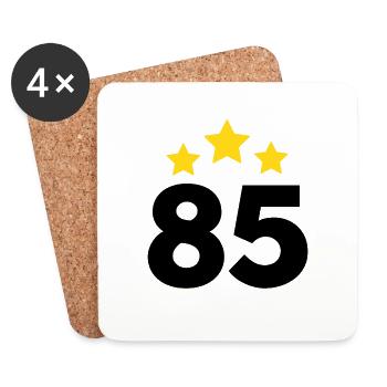 85 ans étoile - cadeau 85e anniversaire - Dessous de verre (lot de 4) - blanc - Devant