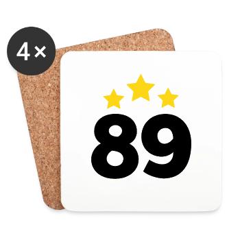 89 Years Star - 89th Anniversary Gift - Coasters (set of 4) - white - Front