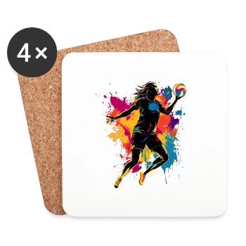 Colorful Volleyball Player Volleyball Player - Coasters (set of 4) - white - Front