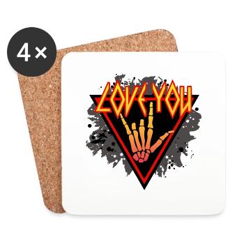 xoxo love you amore Flowers Women Valentine day - Coasters (set of 4) - white - Front