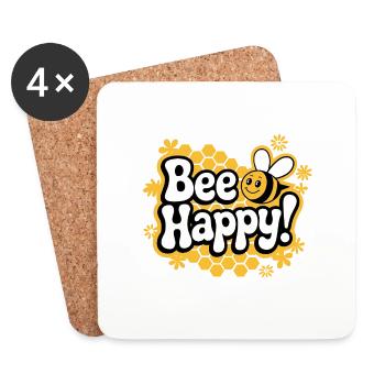 Happy Bee Buzz - Dessous de verre (lot de 4) - blanc - Devant