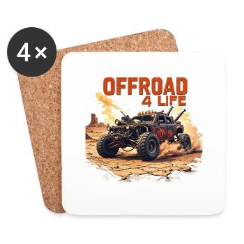 offroad 4 life 0022326 - Untersetzer (4er-Set) - Weiß - Vorne