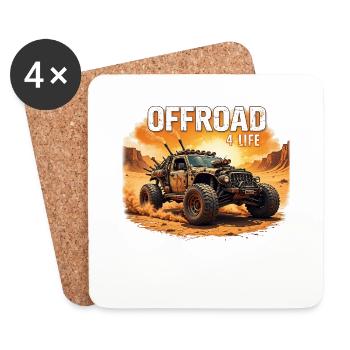 offroad 4 life 0022438 - Untersetzer (4er-Set) - Weiß - Vorne