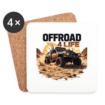 offroad 4 life 0022457 - Untersetzer (4er-Set) - Weiß - Vorne