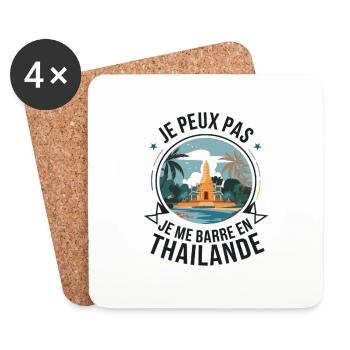 je peux pas je me barre en Thaïlande - Dessous de verre (lot de 4) - blanc - Devant