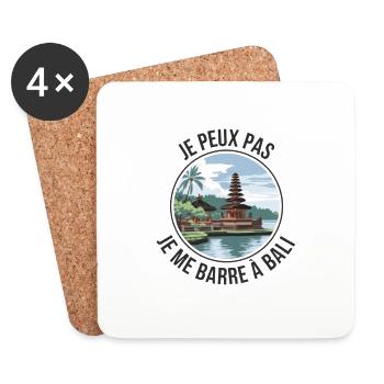 je peux pas je me barre à Bali - Dessous de verre (lot de 4) - blanc - Devant