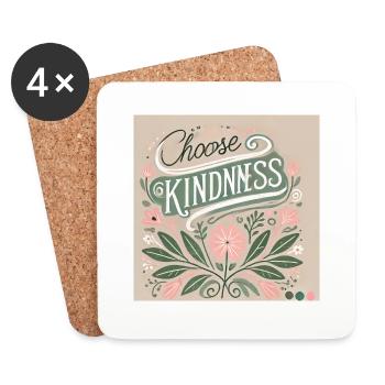 Choose Kindness - Trendy Statement - Coasters (set of 4) - white - Front