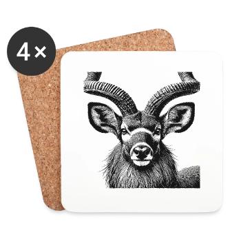 Kudu - Coasters (set of 4) - white - Front