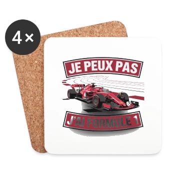 je peux pas j'ai formule un - Dessous de verre (lot de 4) - blanc - Devant