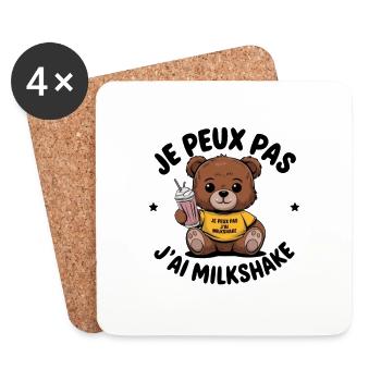 je peux pas j'ai milkshake - Dessous de verre (lot de 4) - blanc - Devant