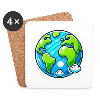erde planet - Untersetzer (4er-Set) - Weiß - Vorne
