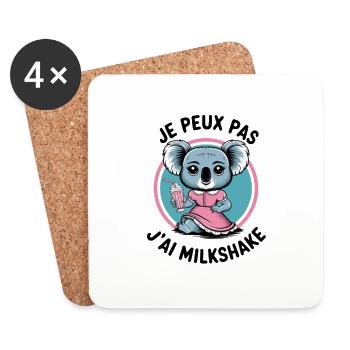 koala milkshake - Dessous de verre (lot de 4) - blanc - Devant
