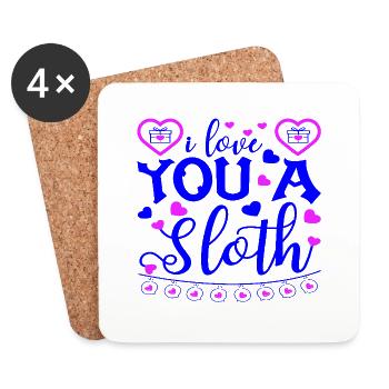xoxo love you amore Blumen Frauen Valentinstag 14 - Untersetzer (4er-Set) - Weiß - Vorne