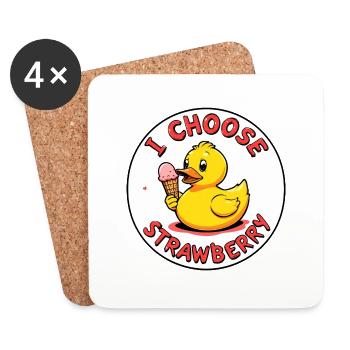 i choose strawberry duck - Untersetzer (4er-Set) - Weiß - Vorne