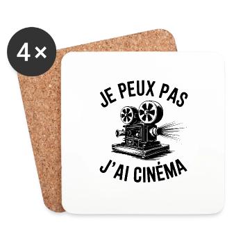 je peux pas j'ai cinema - Dessous de verre (lot de 4) - blanc - Devant