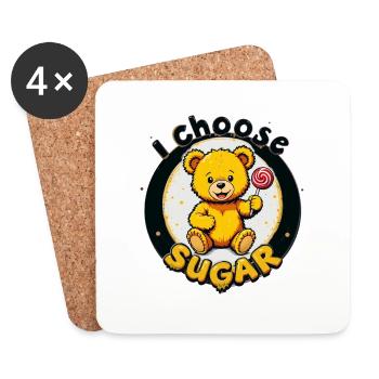 Teddy - i choose sugar - Untersetzer (4er-Set) - Weiß - Vorne