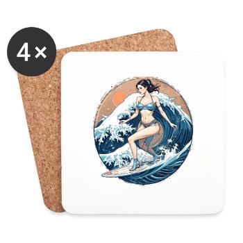 Sexy surf - Untersetzer (4er-Set) - Weiß - Vorne