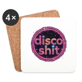 disco shit 053259 - Untersetzer (4er-Set) - Weiß - Vorne