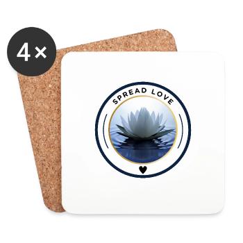 Statement - Lotus - Spread Love - Untersetzer (4er-Set) - Weiß - Vorne