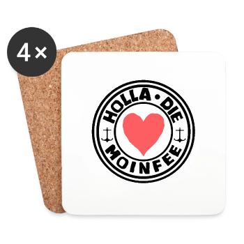 Oha Holla the MoinFee North Sea Baltic Sea North Sea North - Coasters (set of 4) - white - Front