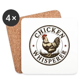 Hühnerflüsterer - chicken whisperer 090439 - Untersetzer (4er-Set) - Weiß - Vorne