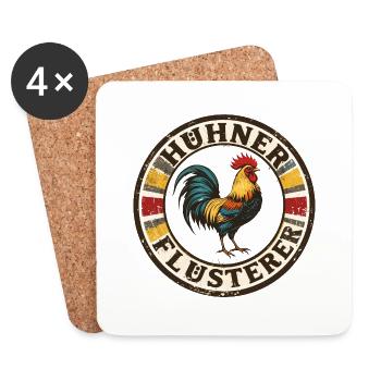 Hühnerflüsterer - chicken whisperer 090437 - Untersetzer (4er-Set) - Weiß - Vorne