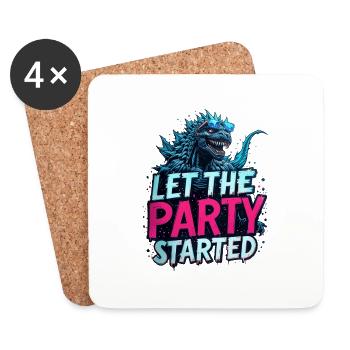 let the party startet - Untersetzer (4er-Set) - Weiß - Vorne