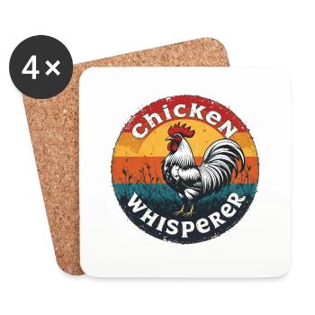 Hühnerflüsterer - chicken whisperer 090433 - Untersetzer (4er-Set) - Weiß - Vorne