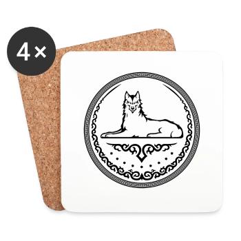 Ichkerian Wolf - Coasters (set of 4) - white - Front