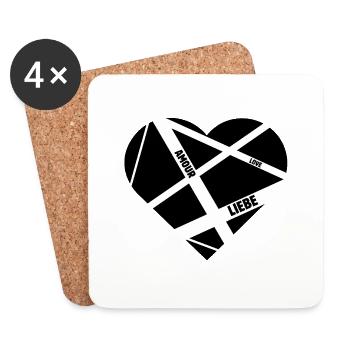 Right into the heart - Coasters (set of 4) - white - Front