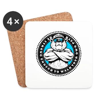 Be Strong Bear – EnrolDesign - Coasters (set of 4) - white - Front