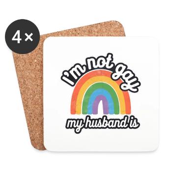 I'm Not Gay My Husband Is 17 - Untersetzer (4er-Set) - Weiß - Vorne