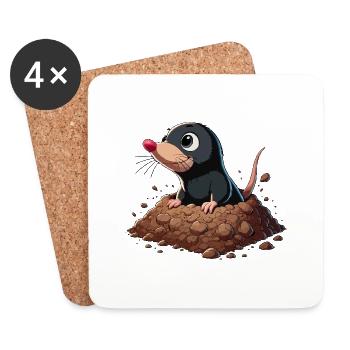 Mole comes from hope - Coasters (set of 4) - white - Front