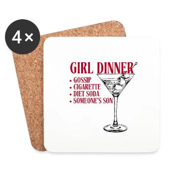 girl dinner red - Untersetzer (4er-Set) - Weiß - Vorne
