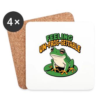 Unfroggettable - Dessous de verre (lot de 4) - blanc - Devant