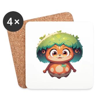 Monstre de la forêt 0790893 - Dessous de verre (lot de 4) - blanc - Devant