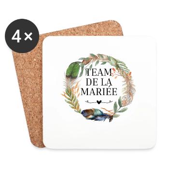 Bridal team crown boho flowers - Coasters (set of 4) - white - Front