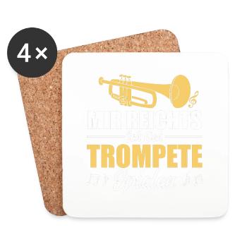 J’en ai assez, je vais jouer de la trompette - Dessous de verre (lot de 4) - blanc - Devant