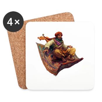 Le tapis volant - Dessous de verre (lot de 4) - blanc - Devant