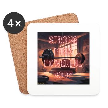 Strong mind - Untersetzer (4er-Set) - Weiß - Vorne
