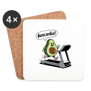 Avocardio - Dessous de verre (lot de 4) - blanc - Devant