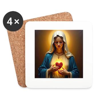 Holly Mary Maria Madonna Mariana Virgin Mary Holy - Coasters (set of 4) - white - Front