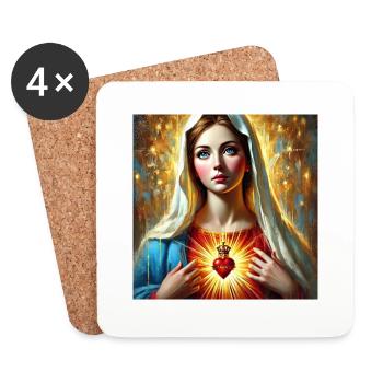 Holly Mary Maria Madonna Mariana Virgin Mary Holy - Coasters (set of 4) - white - Front