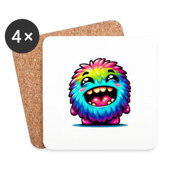 Petit monstre mignon - Dessous de verre (lot de 4) - blanc - Devant