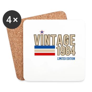 Jahrgang 1984 limitierte Auflage - Untersetzer (4er-Set) - Weiß - Vorne