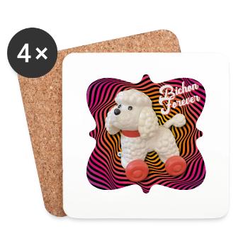 Bichon forever psychédélique - Dessous de verre (lot de 4) - blanc - Devant