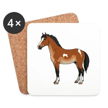 Dartmoor-Pferd - Untersetzer (4er-Set) - Weiß - Vorne