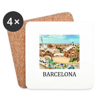 Barcelona Park Güell - Coasters (set of 4) - white - Front